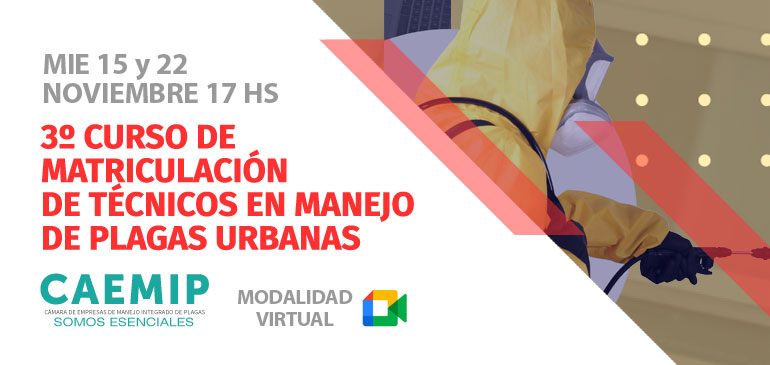 3° Curso CAEMIP de matriculación de técnicos de control de plagas urbanas e industriales nov 2023