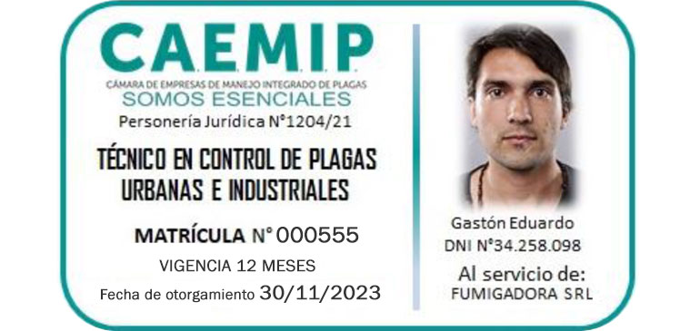 Carnet técnico matriculado